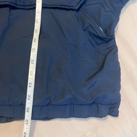 NY Yankees Pullover Jacket – Size L | Navy Blue Colorblock Hooded Windbreaker - Picture 9 of 9